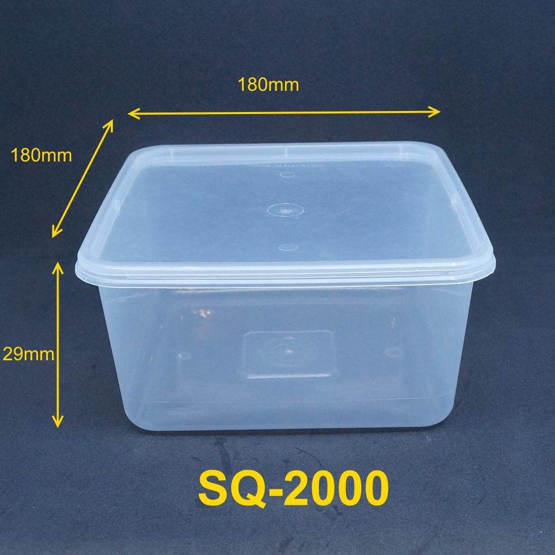 Fl Plastics Manufacturing Lazada Malaysia Rm289 90fl Plastic Container Square Food Storage Microwavable Disposable With Lid 2000ml 300 Pieces Whole
