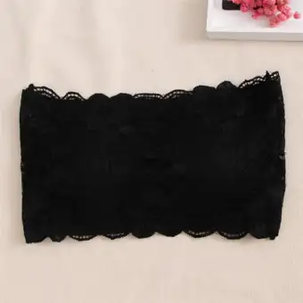 black lace strapless bra