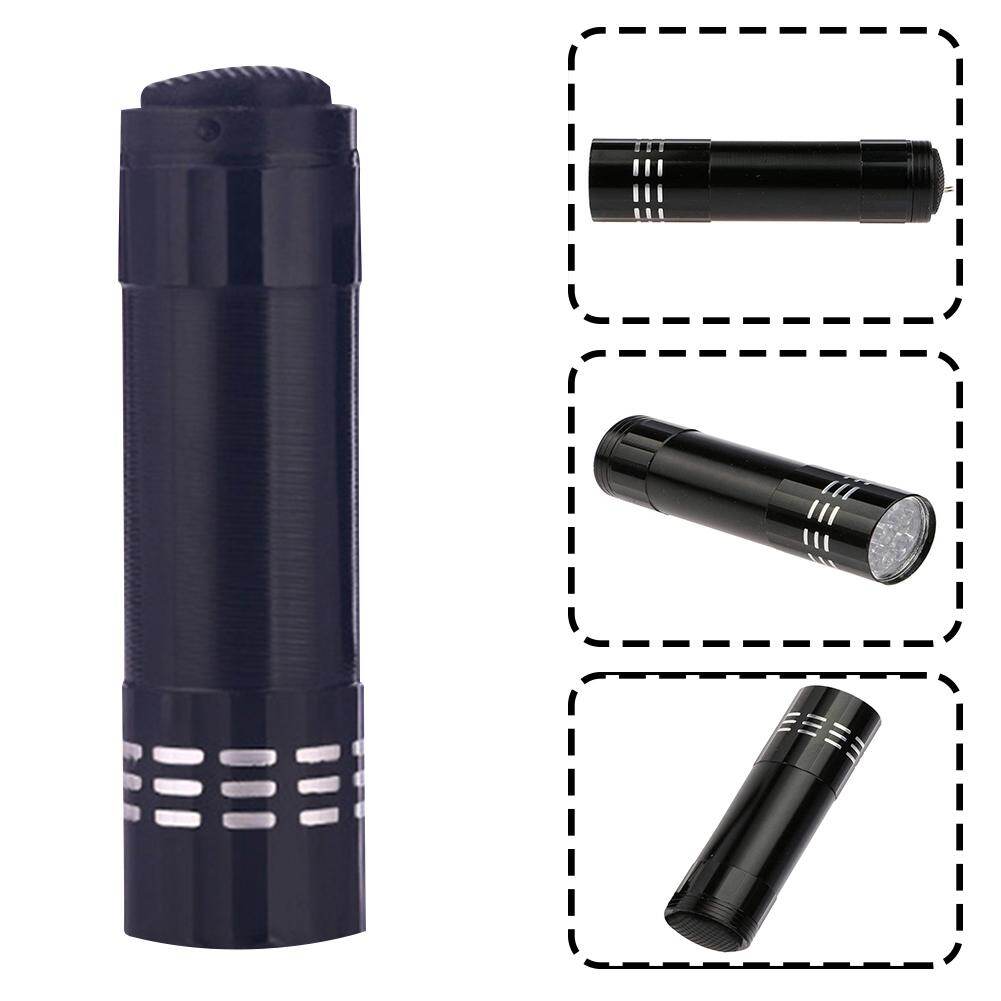 Mới 9LED Nhôm Nhỏ UV Tia Cực Tím Bút Có Đèn Pin Đèn Flash