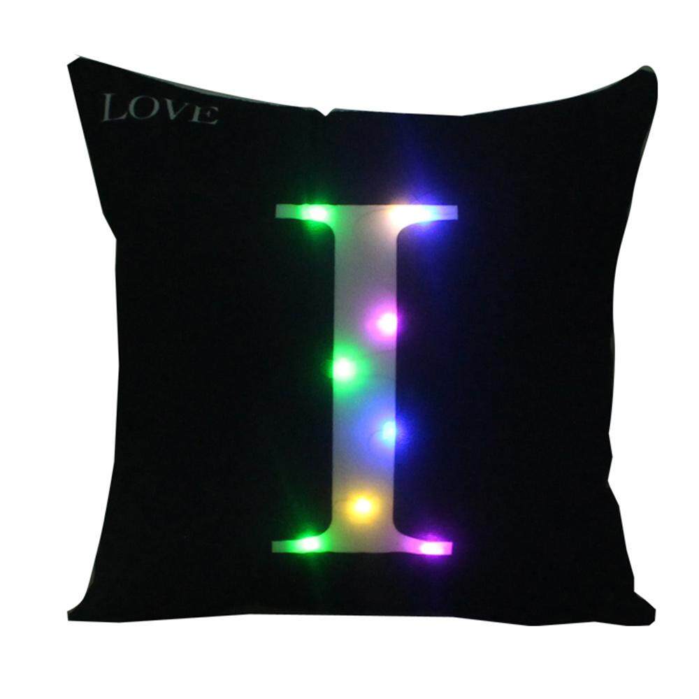 Aukey Storel Letters Printing Cover Glow Pillowcases Soft English Alphabet Cloth Christmas Bedroom