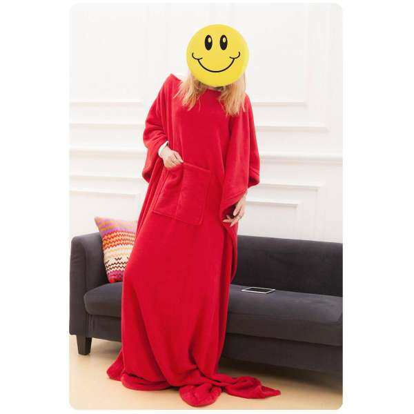 123x212cm Sofa Bed TV Blanket Soft Comfortable Warm Robe Cloak With Sleeves - intl