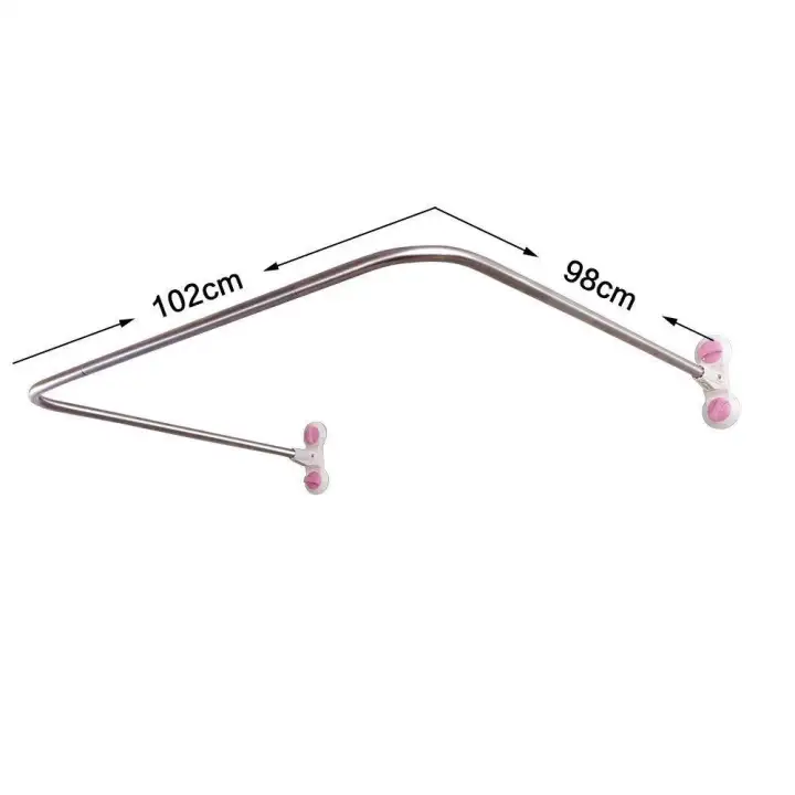 Baoyouni Bathroom U Shaped Corner Shower Curtain Rod Pole