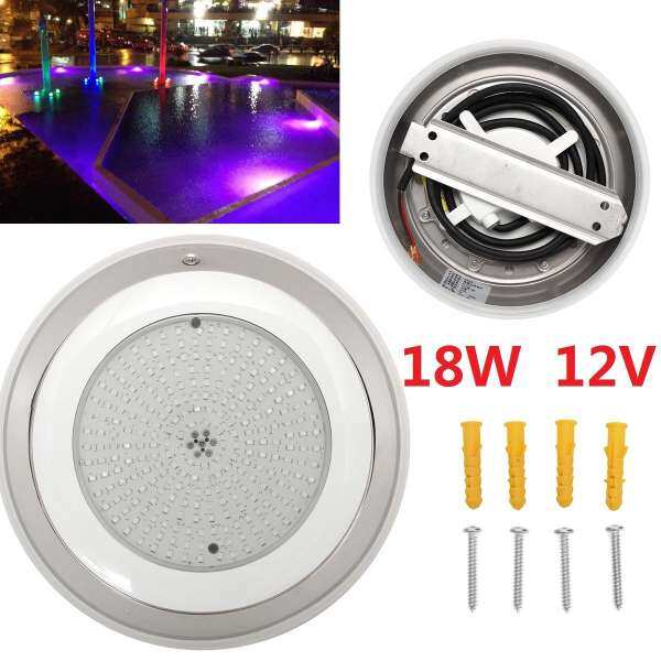 18 Wát 230 mét ĐÈN LED Bể Bơi Đảng Đèn Stainess 100% Nhựa Đầy RGB AC12V