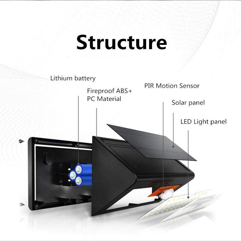 Chạy Bằng năng lượng mặt trời 54 LED Cảm Biến Siêu Sáng chống nước Chống Thấm Nước An Ninh Ngoài Trời Đèn