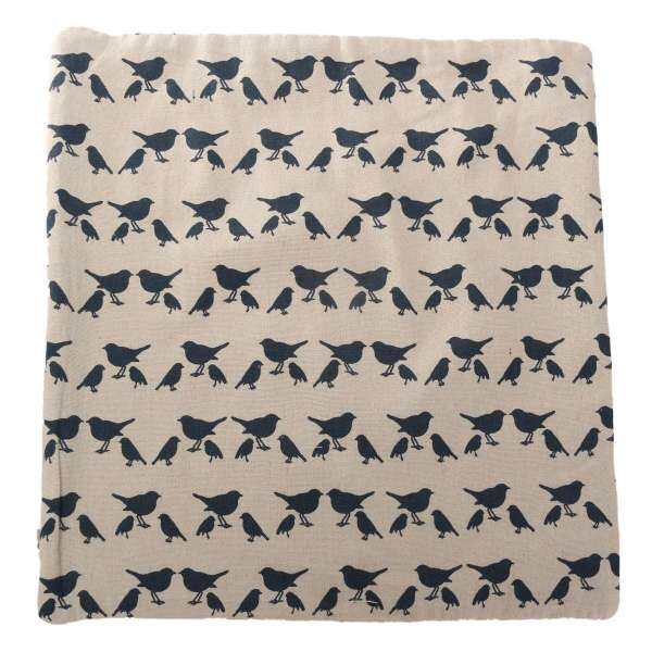 40X40cm Bird Pattern Sofa Cushion Cover Throw Pillow Case Home Decor#Dark Blue