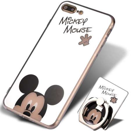 น่ารักกระจกลายหนูเคสโทรศัพท์สำหรับ IPhone 5/5 วินาที/SE พร้อมแหวนขาตั้งขาตั้งการ์ตูน TPU นุ่มน่ารักฝาหลังสำหรับ IPhone 5 วินาที /SE - INTL
