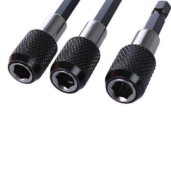 60mm//100mm//150mm 3Pcs 1//4 Hex Shank Quick Release Extension Screwdriver Bit Holder 105 Degree Right Angle Extension Magnetic Driver Power Screwdriver Drill Bit Attachment 1//4 Hex Socket Adapter