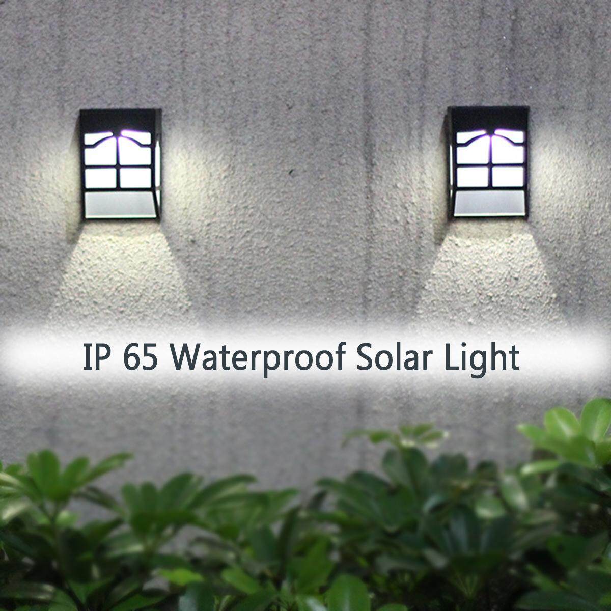 IP65 Waterproof Solar Charging Lamp LED Outdoors Fence Garden Stairs Wall Light - intl