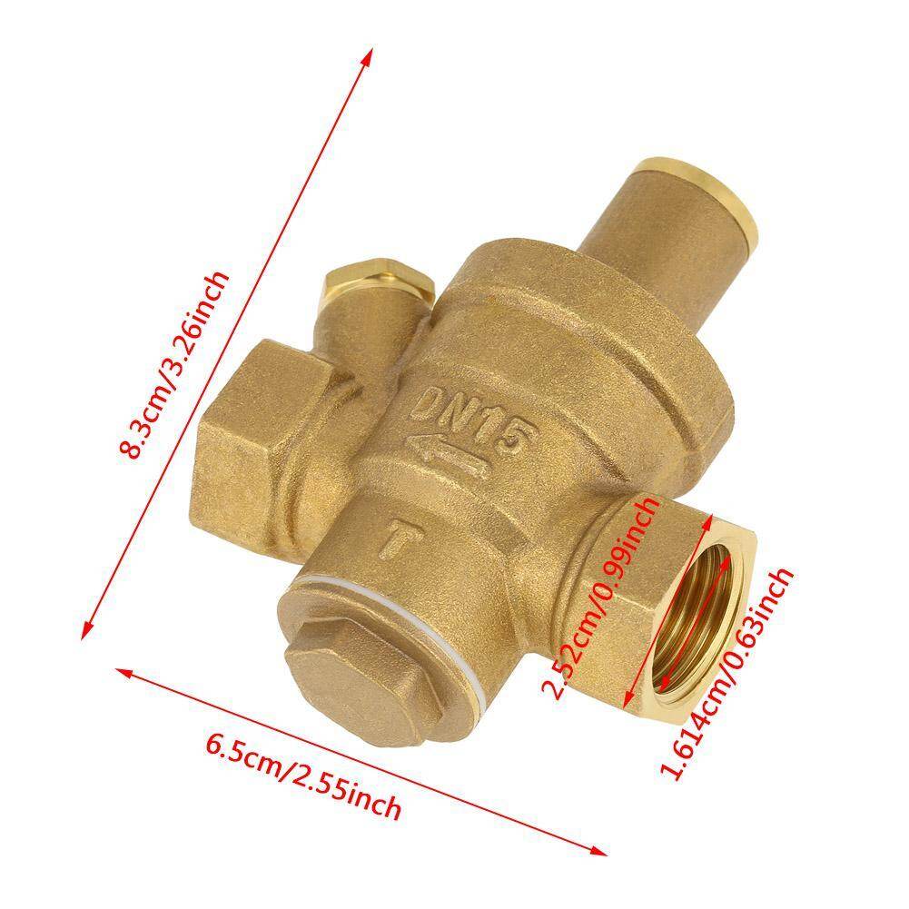 1pc Brass Adjustable Water Pressure Reducing Regulator Valve Thread DN15 1/2"