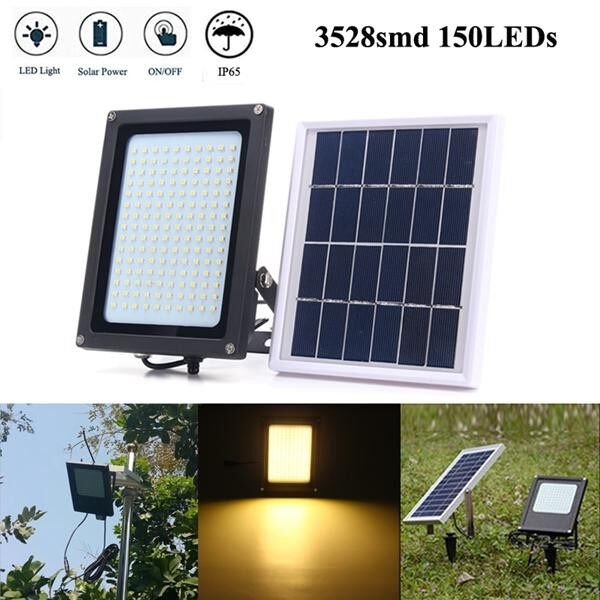 【Free Vận Chuyển + Đèn Flash Deal】 150 ĐÈN LED Năng lượng mặt trời Siêu Sáng chống nước IP65 Chống Nước Cảm Biến Chuyển Động Kích Hoạt Ngoài Trời Đèn Sân Vườn