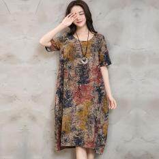 VONDA 2018 Summer Women Vintage Floral Print Casual Loose Short Sleeve Maternity Dress
