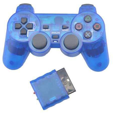Wireless Controller Joypad for PS2 Game Console-BLUE