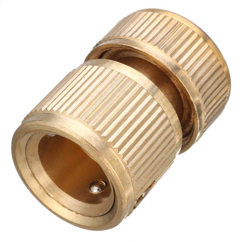 1//2 Inch Brass Water Hose Pipe Connector Quick Hose Coupler with Water Sto NEW