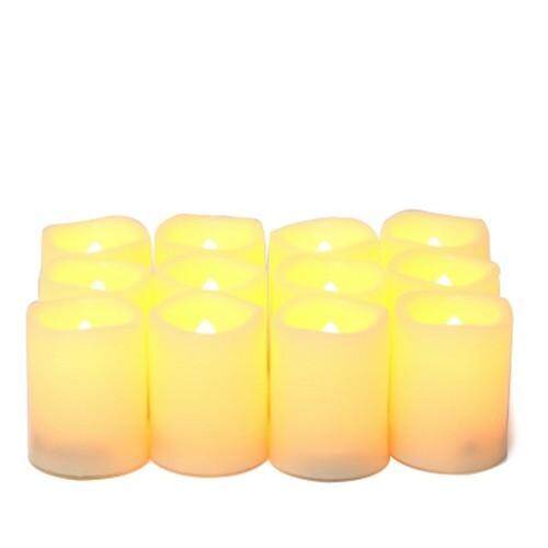 12 Pieces LED Flameless Votives Candles with Batteries (IVORY)