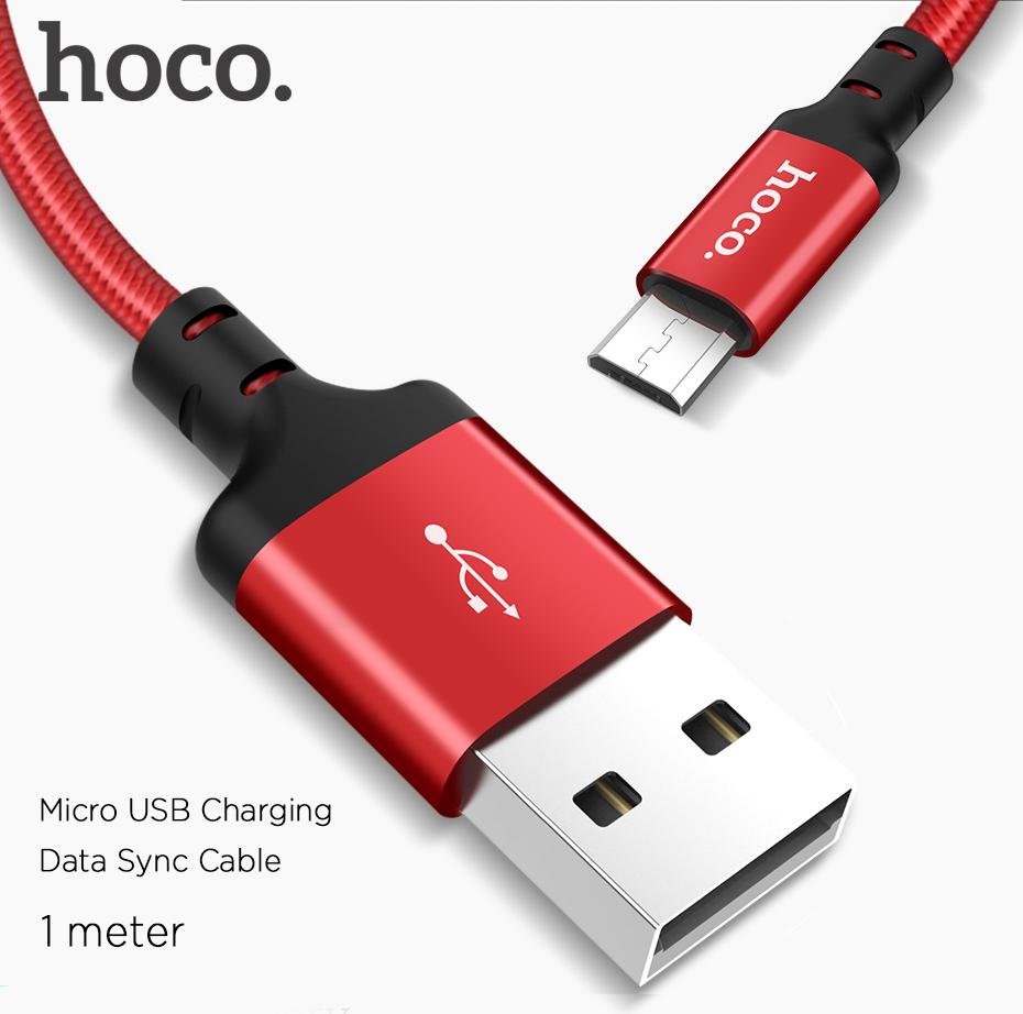 Cáp Micro USB HOCO X14 2A Dài 1M, Cáp Sạc Nhanh Cho Điện Thoại Di Động Samsung Xiaomi Huawei