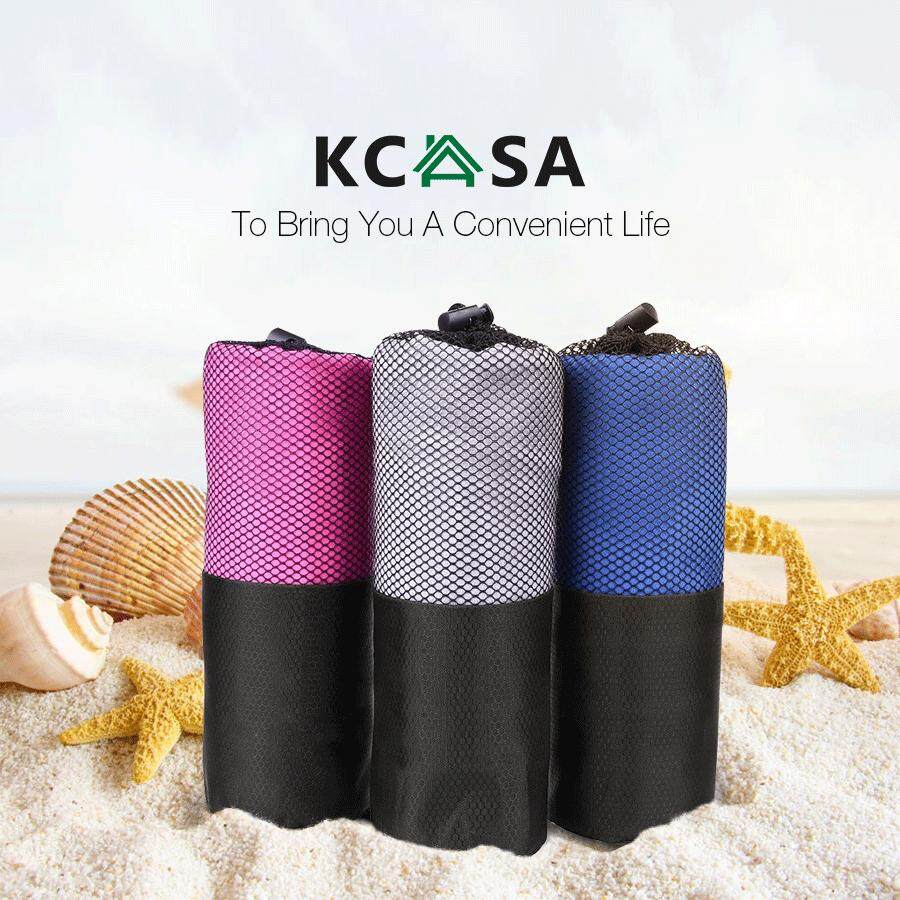 KCASA KC-TW168 Microfiber Towel Set 2 Pack Absorbent Quick Drying Antibacterial Beach Bath Towel Yoga Mat Towels With Mesh Bag For Swimming Travel Sports Camping