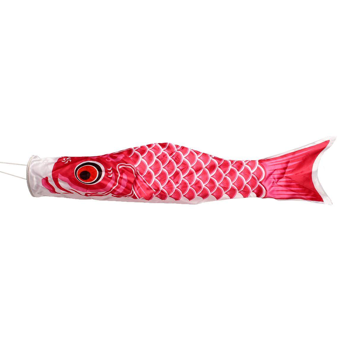6/" Koi Nobori Carp Wind Sock Rosy Koinobori Fish Kite Flag Hanging Decor