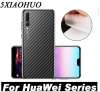 5 XIAOHUO 3D คาร์บอนไฟเบอร์เคสกันกระแทกด้านหลังฟิล์มสำหรับหัวเว่ย Y9 2019 Mate20 Pro Lite Mate20X Nova2 2 วินาที 3 3i 2i NovaPlus Honor8X ด้านหลังสติกเกอร์ป้องกันหน้าจอไม่ใช่แก้ว