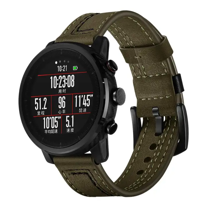 amazfit stratos leather strap