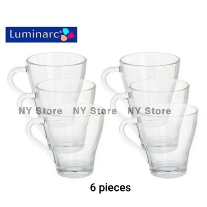 Luminarc Mahak Mug Coffee Tea 6pcs Glass Cup Drinking Set 280ml Gelas Kaca Minuman Set Cawan Tahan Panas Lazada