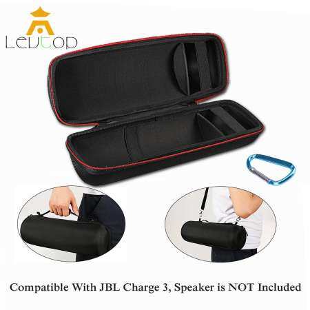 LEVTOP Portable Case for J BL Protective Zipper Hard Cover Bag Box for Wireless Bluetooth Speaker J bl Charge3 with Handle and Strap