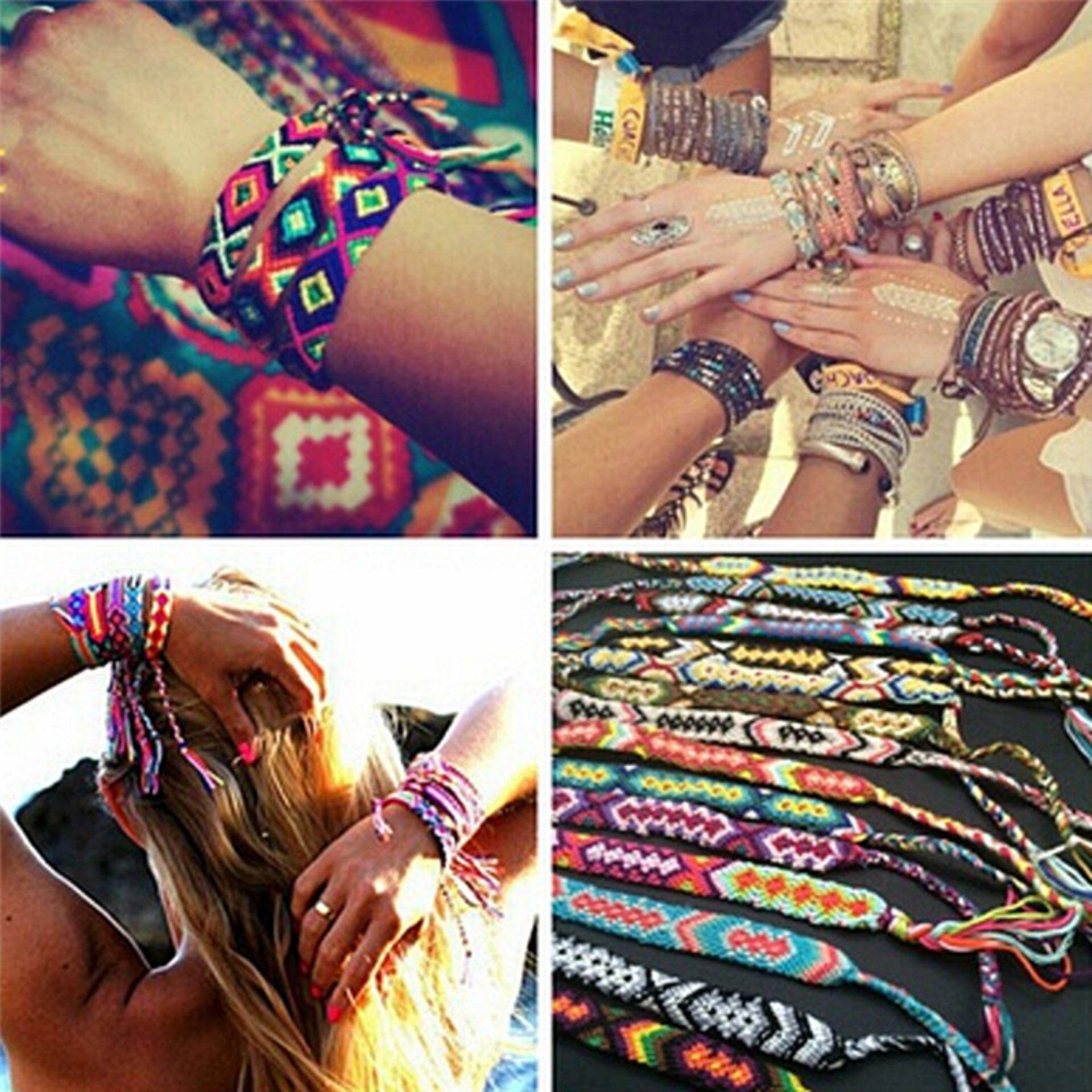 Friendship Bracelet Handmade Woven Rope String Hippy Boho Embroidery Bracelets Multicolor
