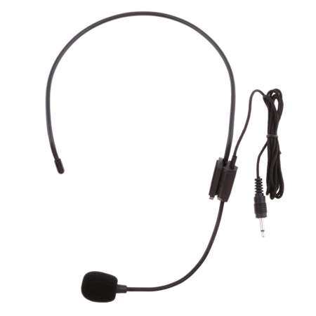 Miracle Shining Earhook Un-Directional Boom Head Worn Handsfree Microphone 3.5mm Straight Angle