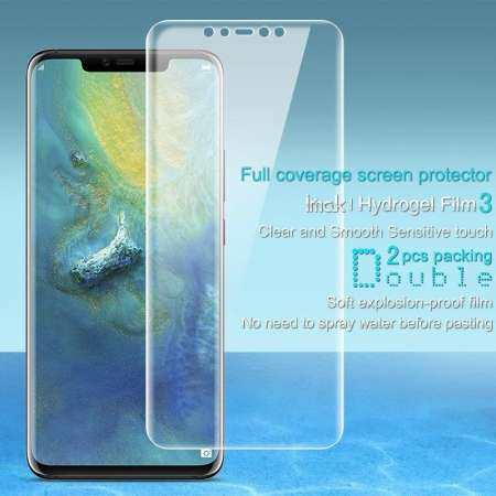 Imak 2 ชิ้น Hydrogel ฟิล์ม 3th Gen สำหรับ HUAWEI Mate 20 Pro 3D คลุมทั้งหมดปกป้องหน้าจอสำหรับ HUAWEI Mate 20 Pro หน้าจอ