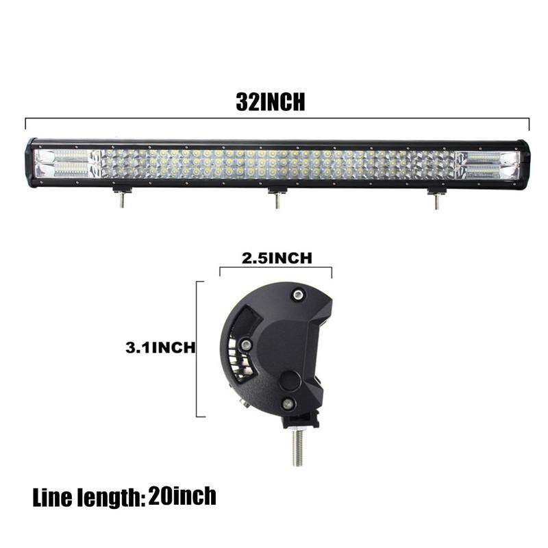 32 Inch 432 W ĐÈN LED Chống Nước Ô Tô Làm Việc Thanh Ánh Sáng Đèn Điểm Lũ Combo Offroad 4WD Đen Vỏ Nhôm Cho xe Jeep Xe Tải