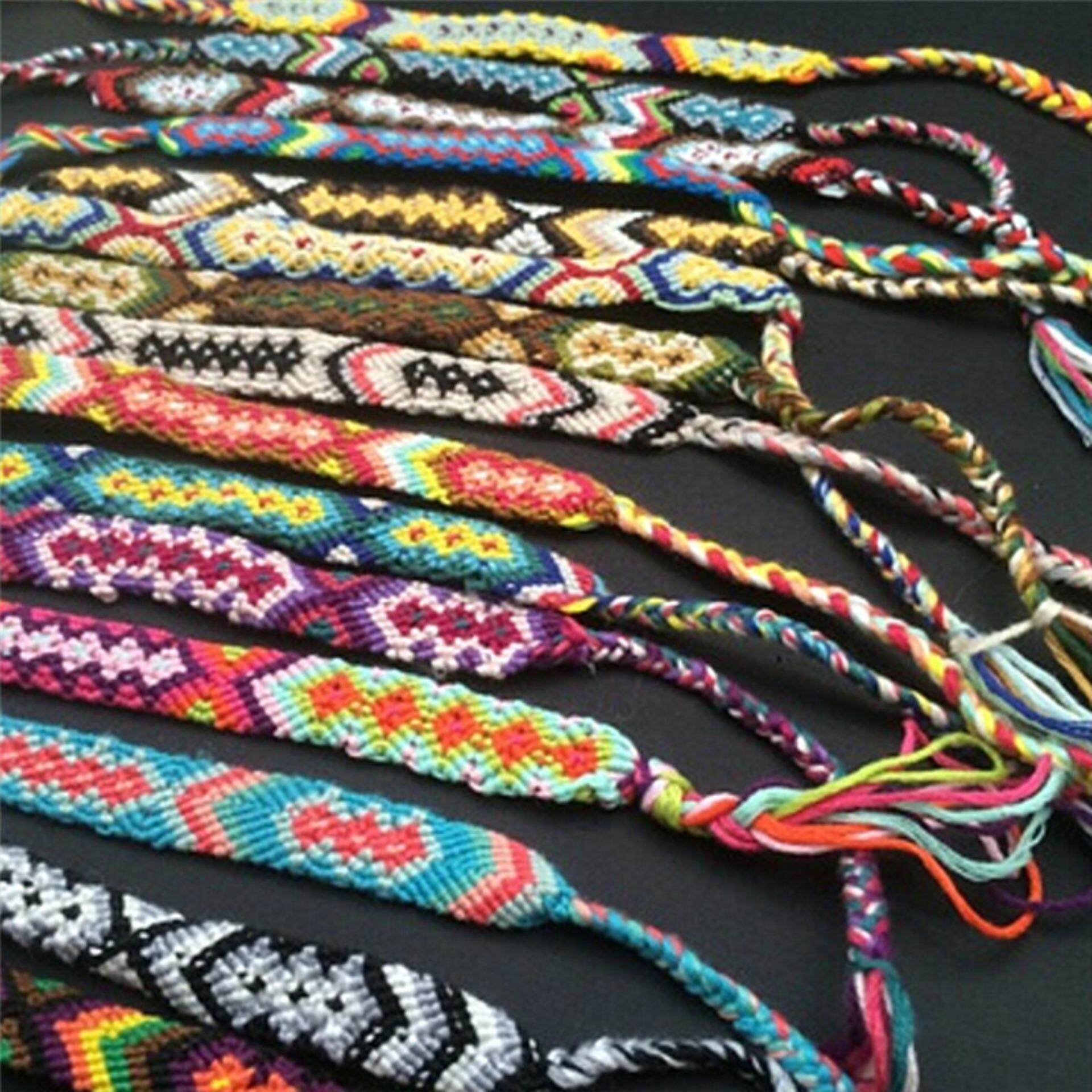 Friendship Bracelet Handmade Woven Rope String Hippy Boho Embroidery Bracelets Multicolor