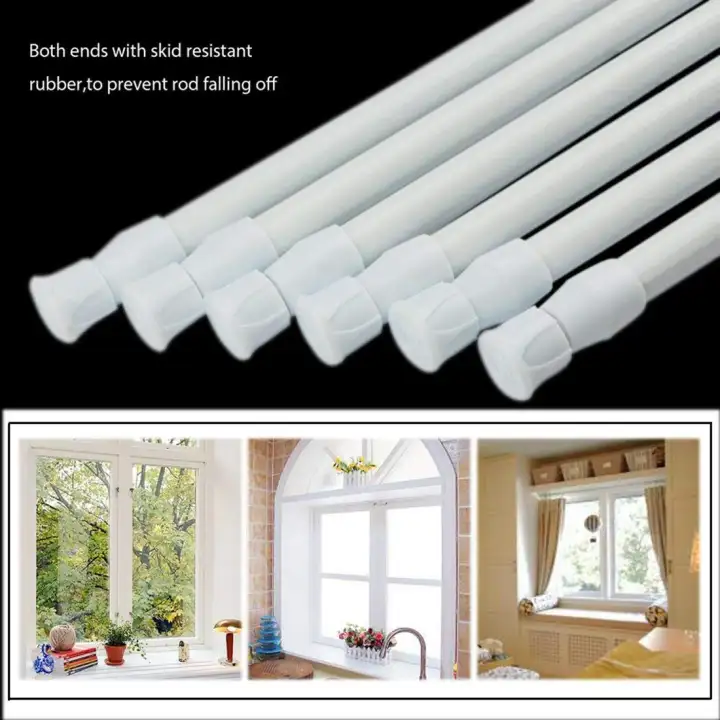 Free Shipping 6 Pack Tension Rods Adjustable Spring Steel