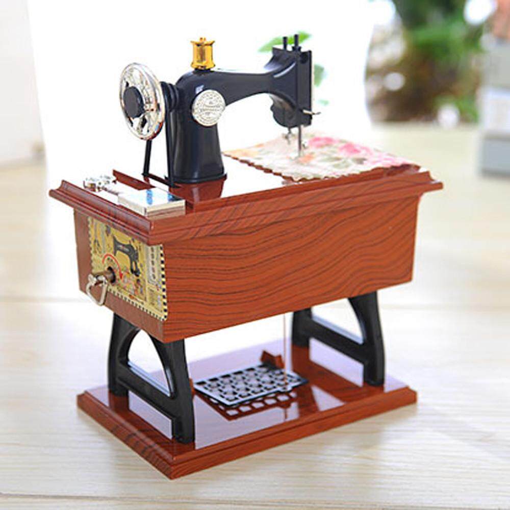 Senteniced Vintage Hộp Nhạc Máy May Mini Phong Cách Cơ Học Sinh Nhật Tặng Trang Trí Bàn