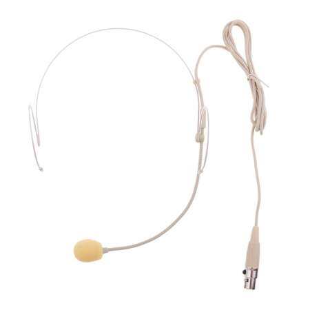 Miracle Shining Double Earhook Wired Headset Headworn Microphone Beige XLR 3Pin