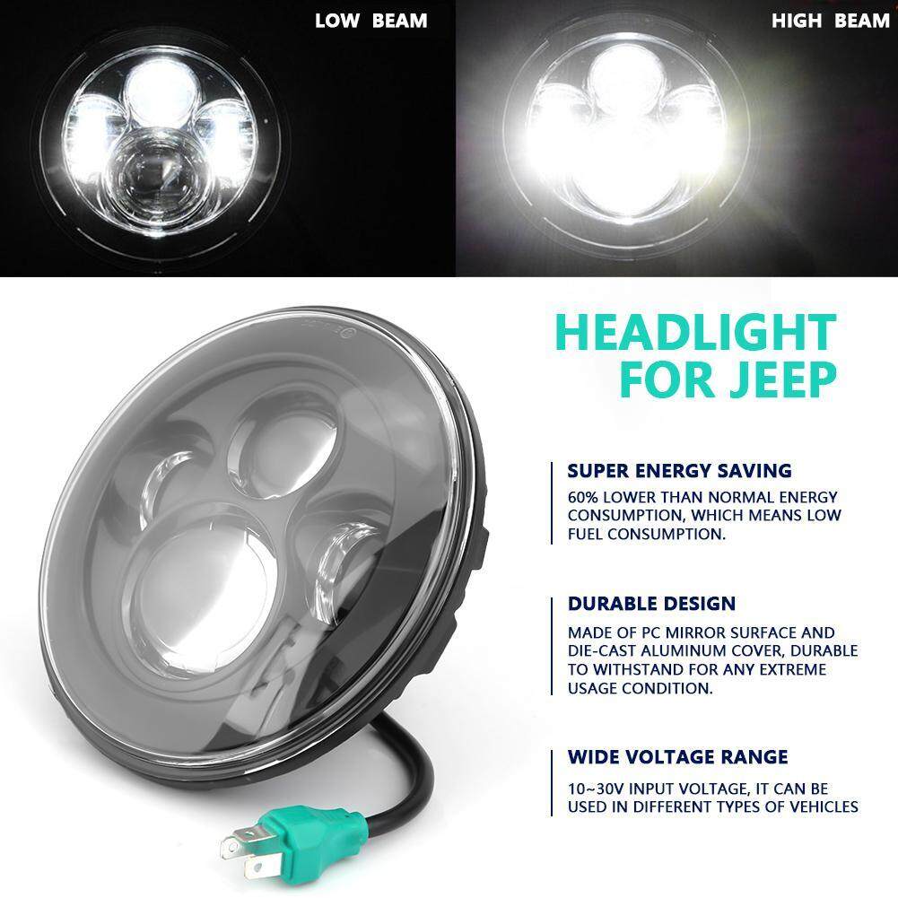 Justgogo 2 CHIẾC 7IN 40 W Tròn 3600LM Đèn Pha LED Sương Mù cho XE JEEP WRANGLER Ngoài Đường Xe Đen chùm cao