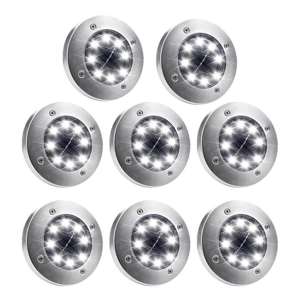 JY 8 Cái 8LED Năng lượng mặt trời Chôn Cất Ánh Sáng Dưới Mặt Đất Đèn Ngoài Trời Con Đường Vườn Decking