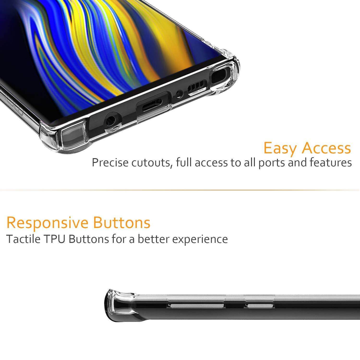 LUOWAN Ốp Lưng Galaxy Note 9 Ốp Điện Thoại Di Động Bảo Vệ Chống Sốc Trong Suốt Pha Lê Thiết Kế Lai Với Viền TPU Dẻo Ốp Mỏng Vừa Vặn Cho Samsung Galaxy Note 9-Clear