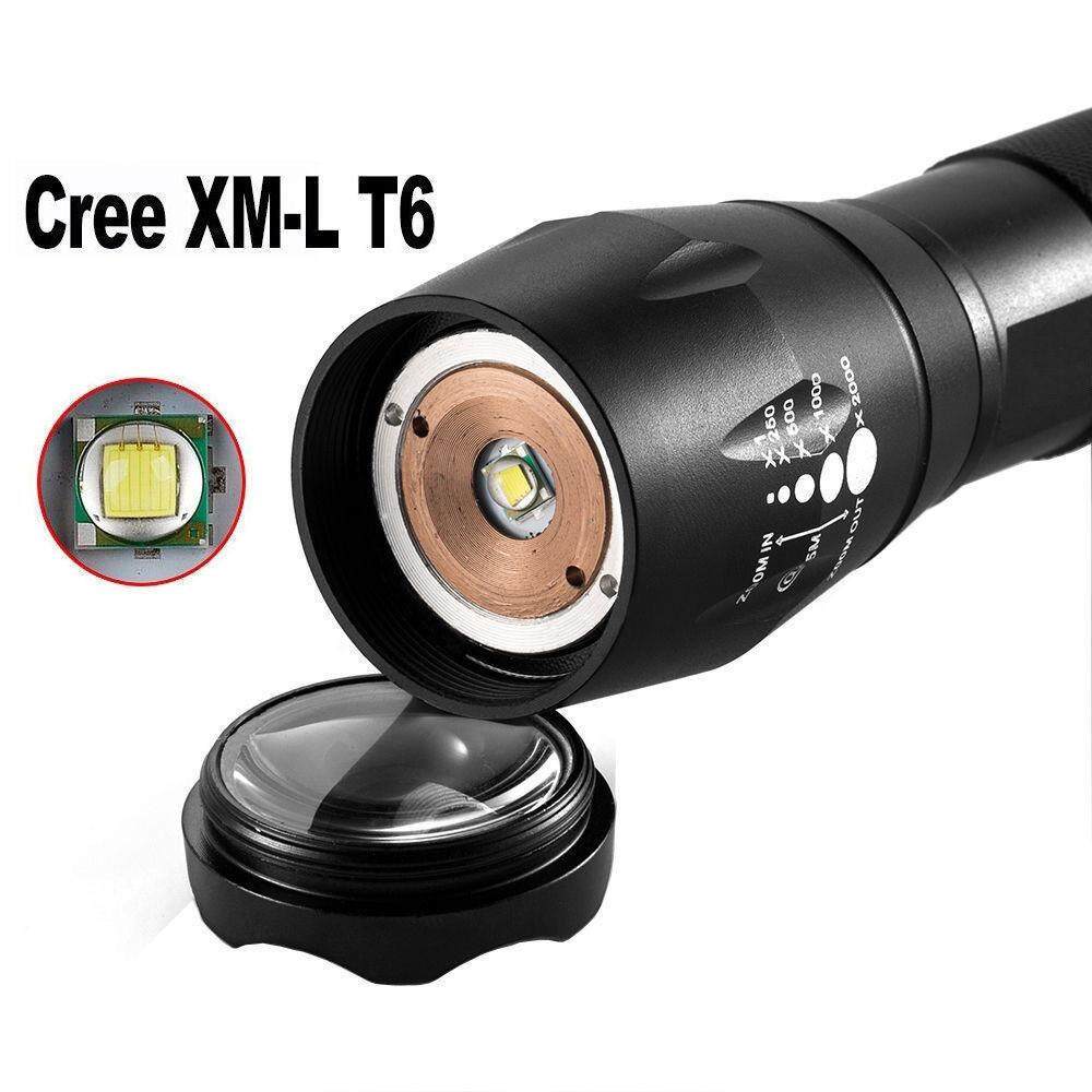 X800 XML T6 LED Zoom Tactical Military Flashlight +Silicone Bicycle Light