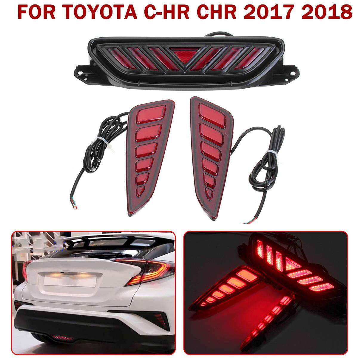 3 Phía Sau Đèn LED Sương Mù Đèn Phanh Cho Xe TOYOTA C-HR CHR Trang Trí Cảnh Báo Đèn