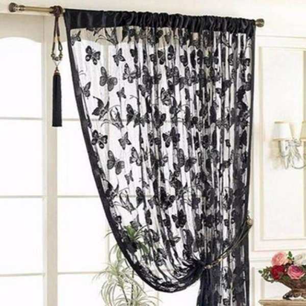 Aukey Storel Butterfly Tulle Window Curtain Voile Drape Sheer Scarf Valances Home Decoration