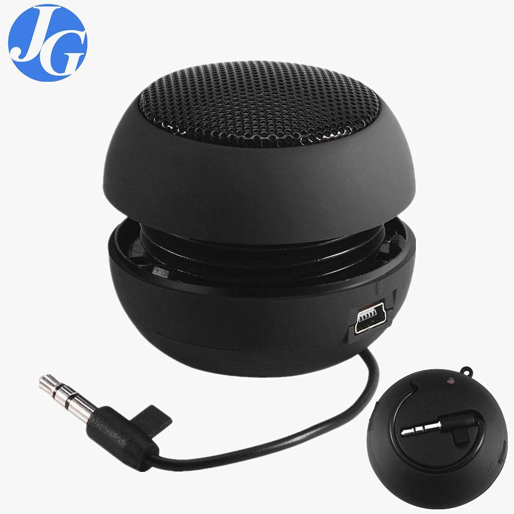 Justgogo Mini Speaker Retractable Speaker WIth 3.5mm plug for Mobile Phone MP3 PC Black