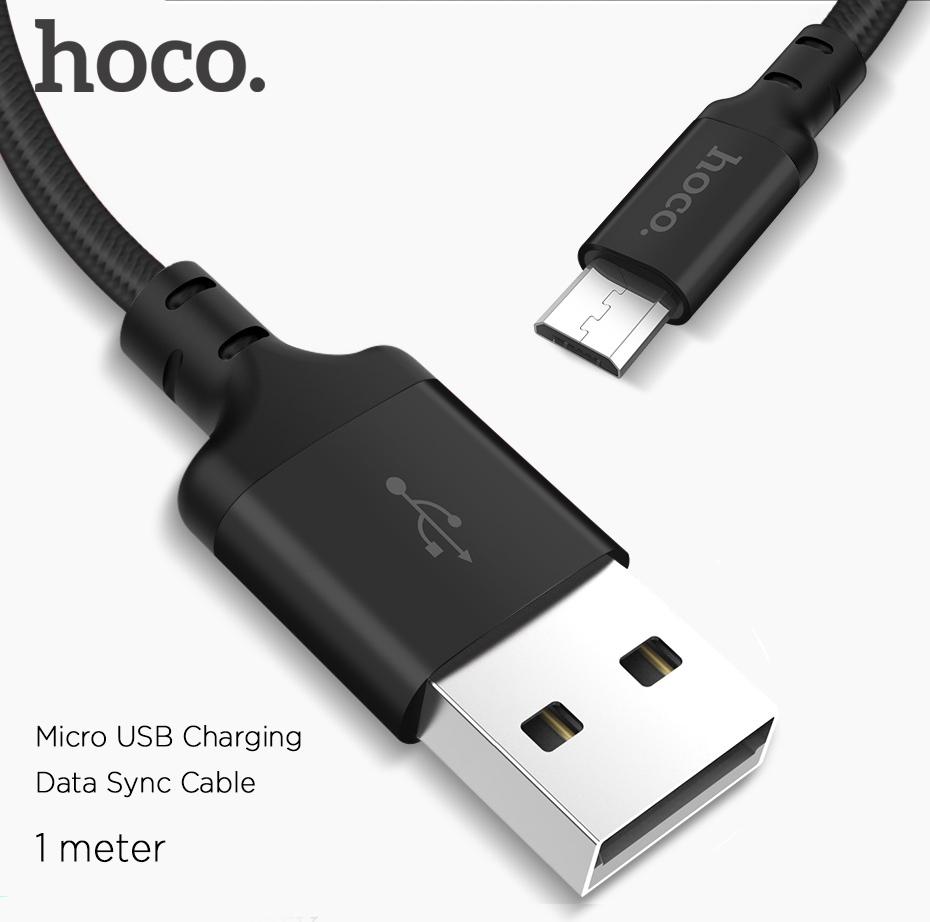 Cáp Micro USB HOCO X14 2A Dài 1M, Cáp Sạc Nhanh Cho Điện Thoại Di Động Samsung Xiaomi Huawei