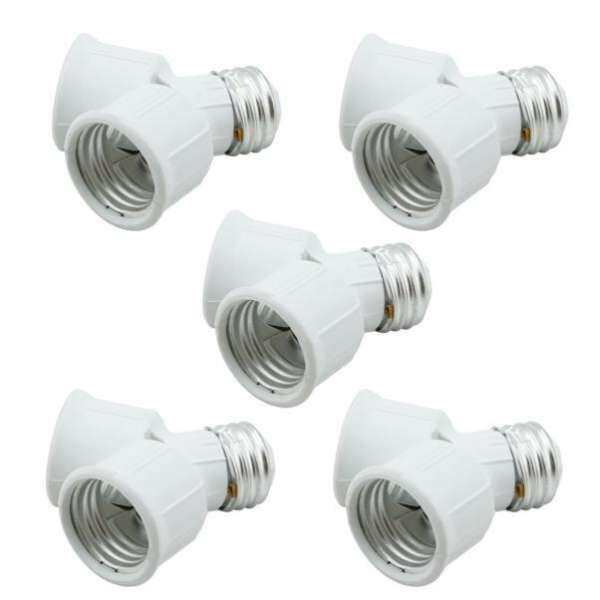 JY 5 PC E27 để 2XE27B Căn Cứ Ổ Cắm Bóng Đèn Đui đèn Adapter Cắm Chuyển Đổi