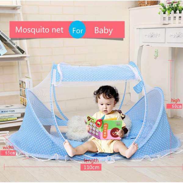 3PCS Mosquito Net +Baby pillow +Music toy Portable Baby Crib Mosquito Net