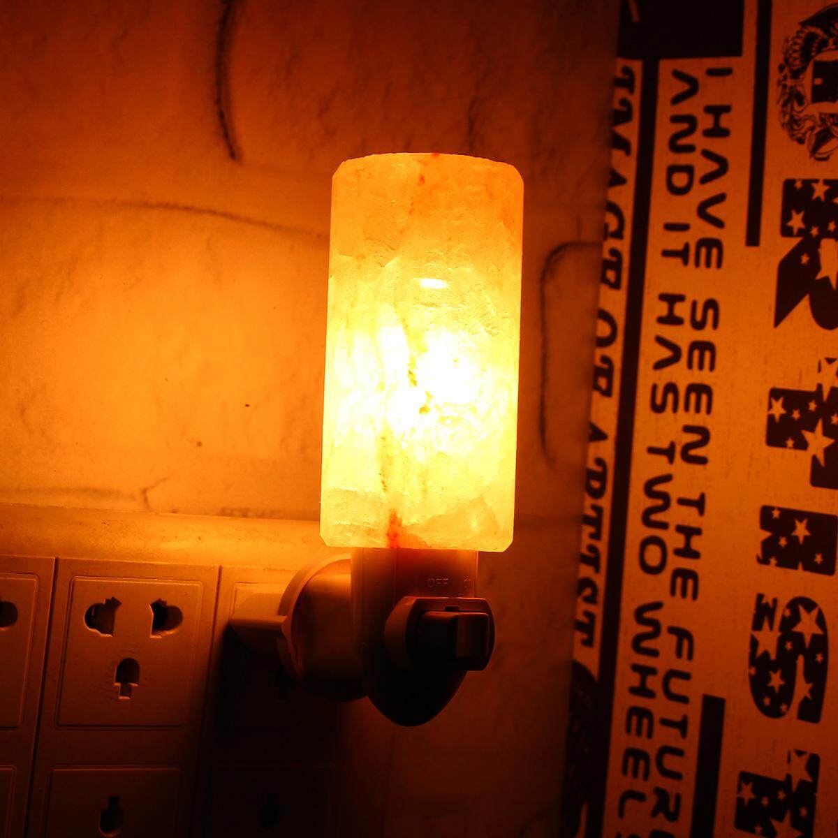 15W Natural Crystal Long Himalayan Glow Hand Carved Crystal Salt Lamp Wall Light UK Plug - intl