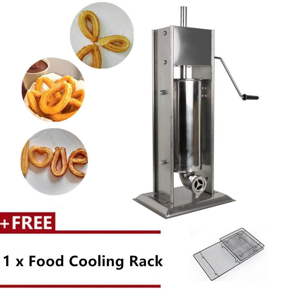 5L Stainless Steel Commercial Manual Spanish Churro Maker Machine + a Free Food Cooling Rack