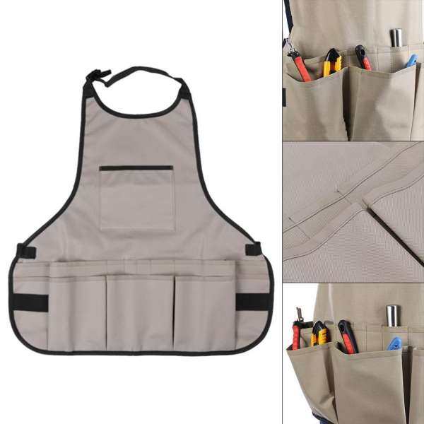 14 Pockets Technician Carpenter Car Repair Garden Tool Apron Work Clothes