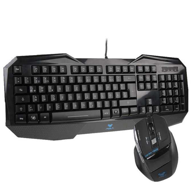 Aula Membunuh Jiwa Memenggal Kepala Series Wired USB Diam/Non-Slip Keyboard dengan Blu-ray Lampu Latar + 500-1000 hz Tingkat Pengembalian 7D Mouse Permainan Combo Kit bahasa Jerman-Intl