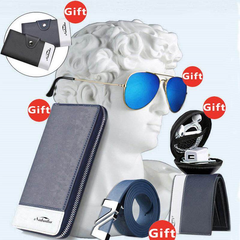 (Buy 1 Get 7) Men Leather Crossbody Bag+Purse+Wallet+Belt+Pouch+Name Card Holder+Glasses | Lazada