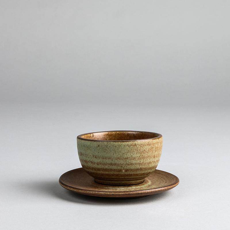 Vintage Kiln Baked Earthenware Cup Saucer Stoneware Coaster hu dian Pot Tray Kung Fu Tea Set Tea Ceremony Zero with Vintage Cup Saucer