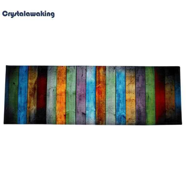 Colorful Wooden Board Non Slip Water Absorbent Bath Mat Carpet Door Rug Pad